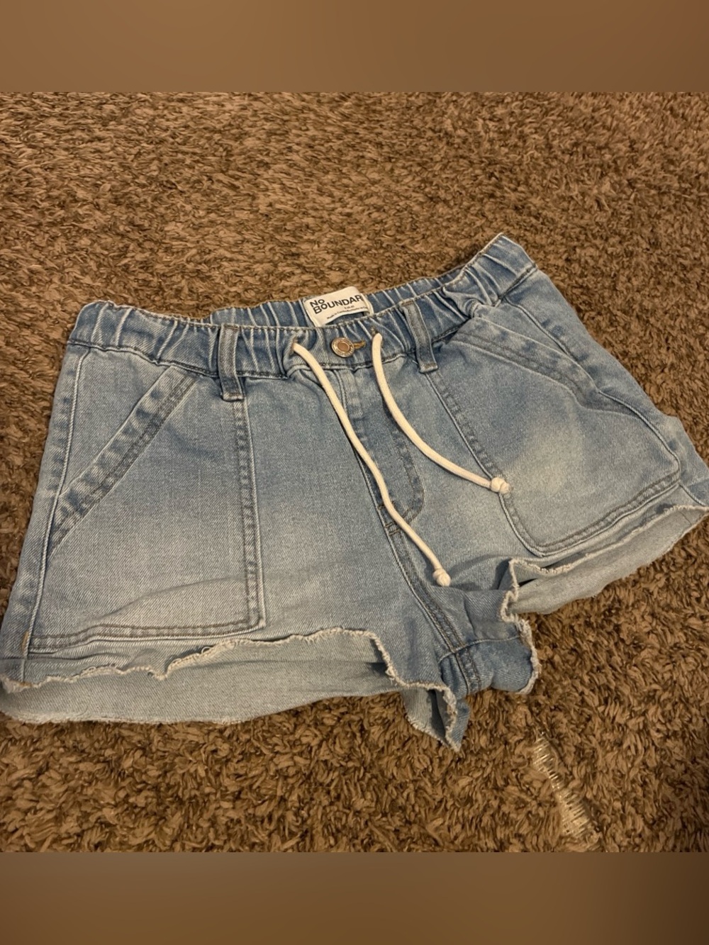 No Boundaries Light Blue Denim Women’s Drawstring Shorts